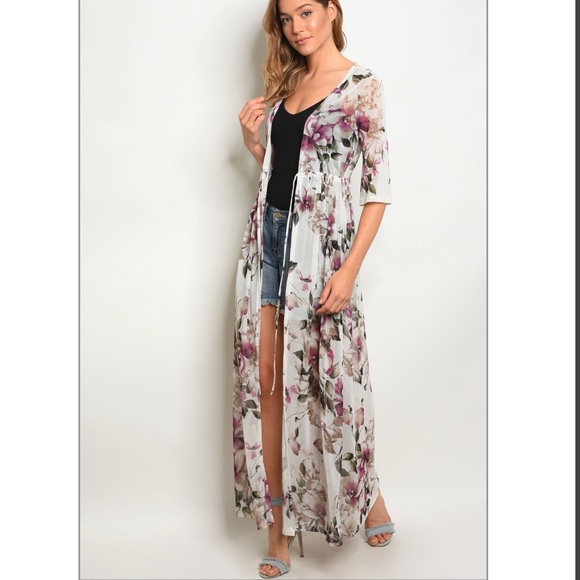 Tops - Sheer Vintage Floral Duster